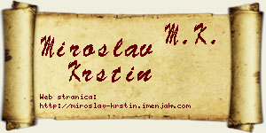 Miroslav Krstin vizit kartica